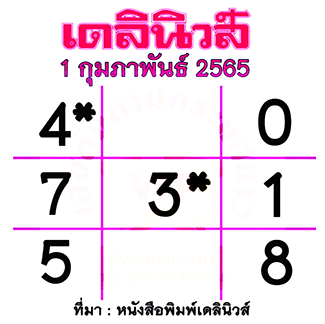 หวยเดลินิวส์ 1/02/65 งวดนี้