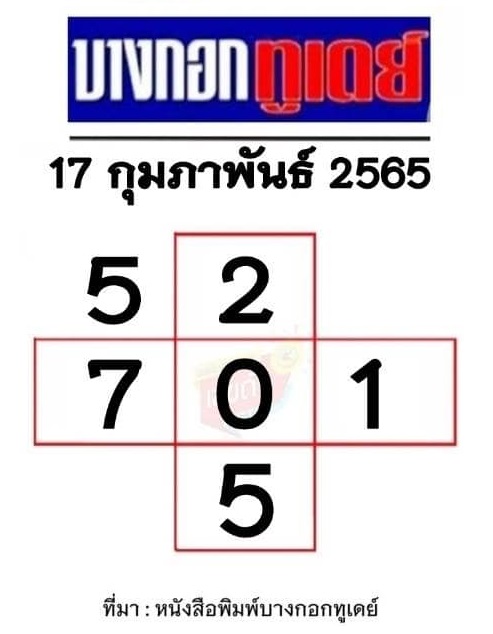 หวยบางกอกทูเดย์ 17/02/65