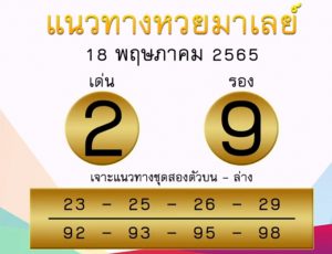 เลขเด็ด แนวทางหวยมาเลย์ 18/5/65