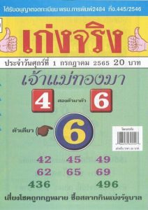 เลขเด็ด หวยเก่งจริง แม่ทองมา 1/7/65