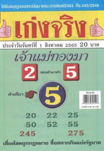 เลขเด็ด หวยเก่งจริง แม่ทองมา 1/8/65