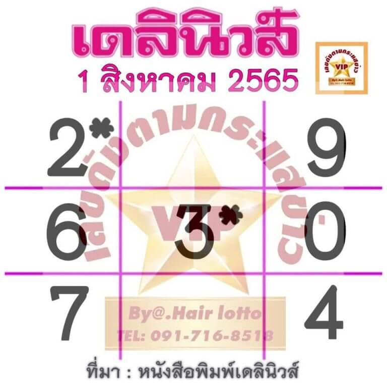 เลขเด็ด หวยเดลินิวส์ 1/8/65