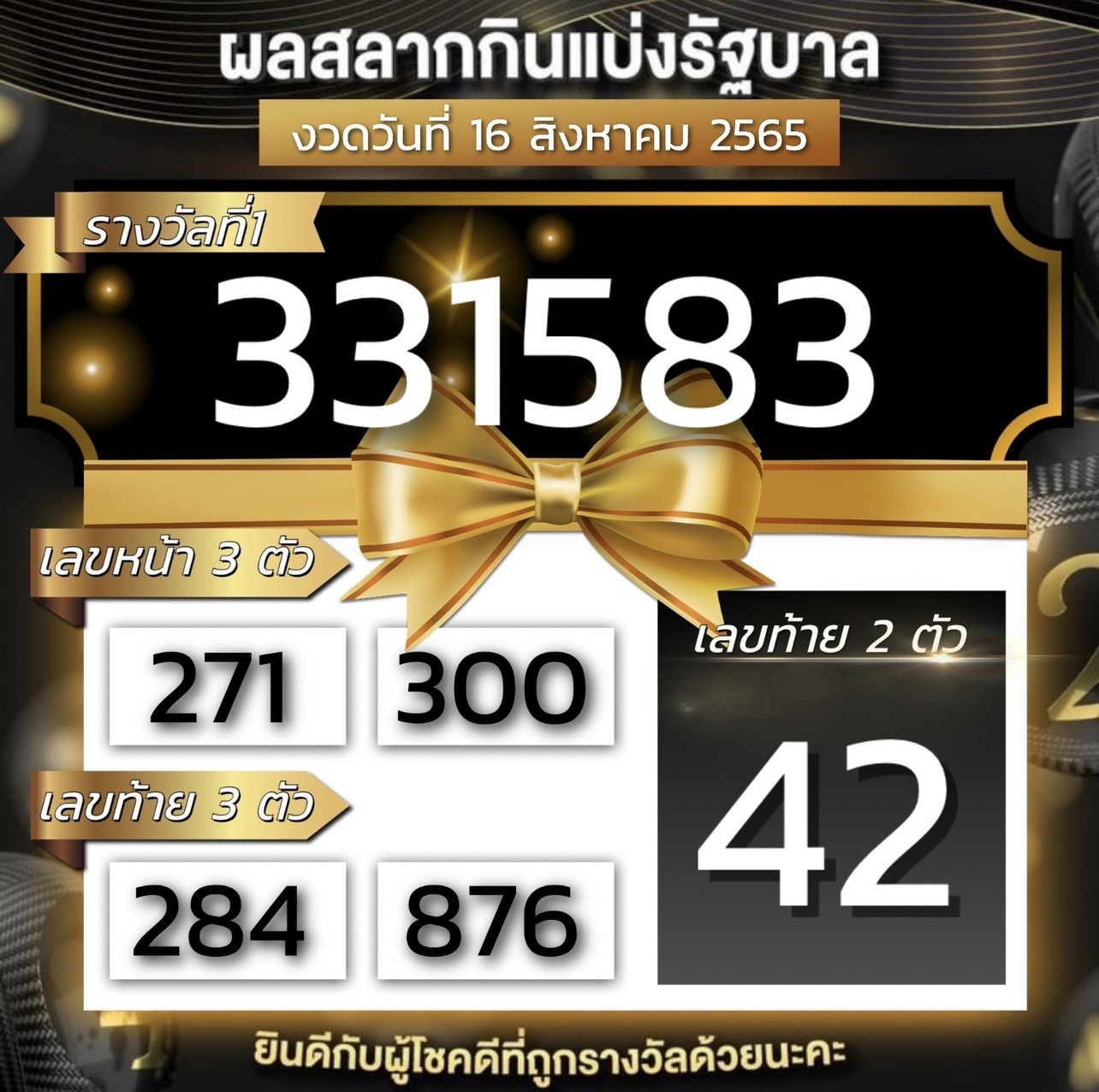 ผลสลากกินแบ่งรัฐบาล16/8/65