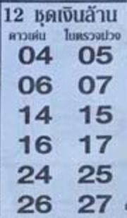 หวยซอง หวย 12 ชุดเงินล้าน1/9/65