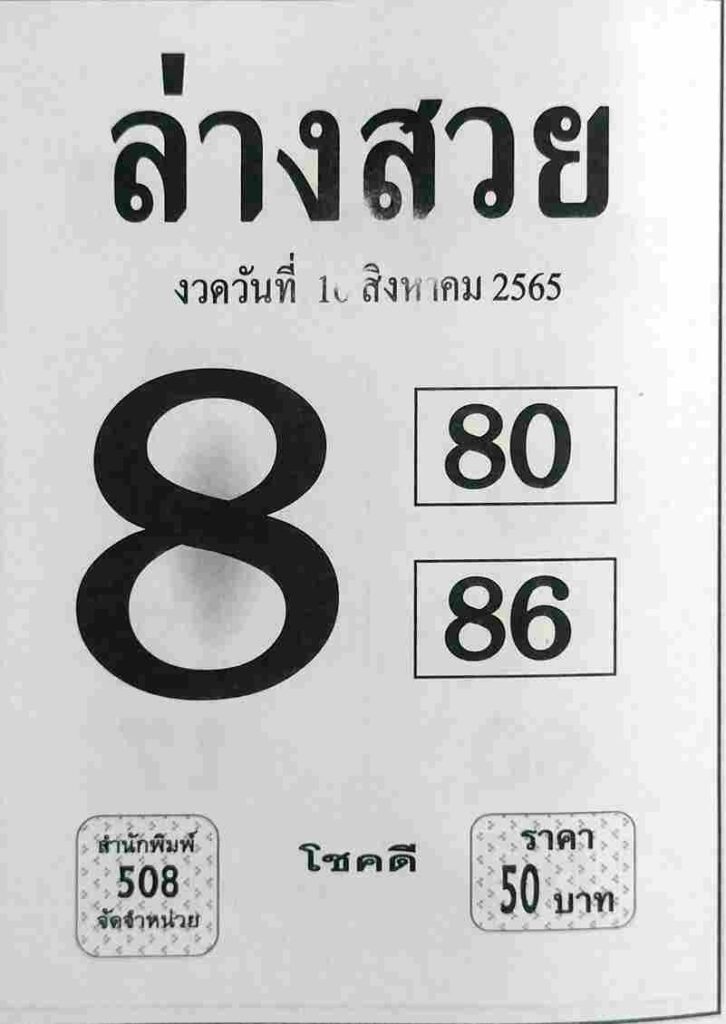 เลขเด็ด หวยล่างสวย 16/8/65