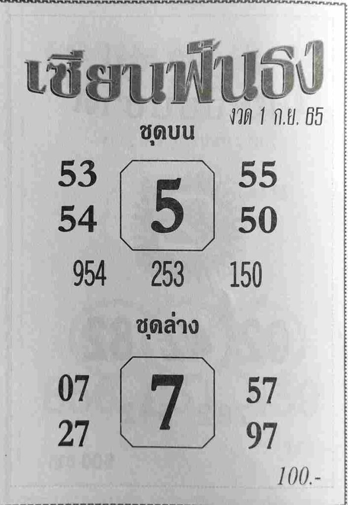 หวยซอง หวยเซียนฟังธง1/9/65