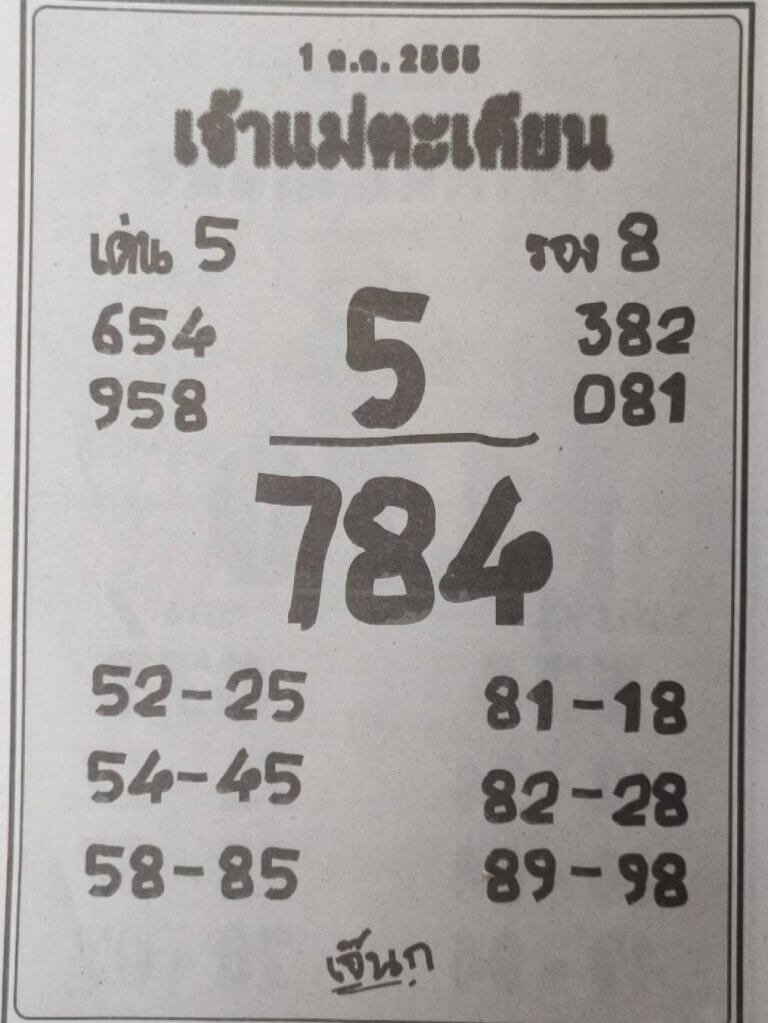 หวยซอง หวยเจ้าแม่ตะเคียน1/10/65