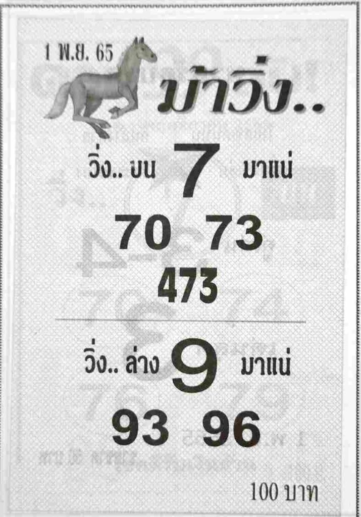 เลขเด็ด หวยม้าวิ่ง 1-11-65