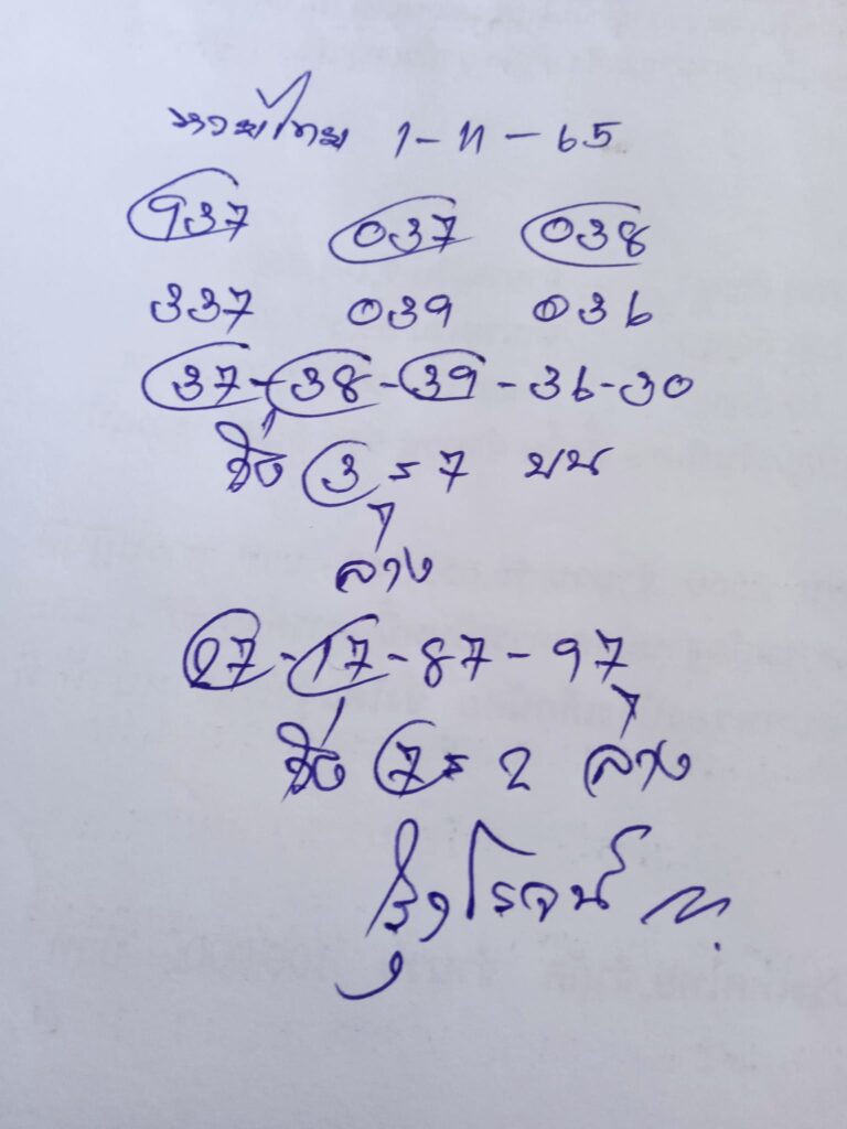 เลขเด็ด หวยรุ่งโรจน์ 1-11-65