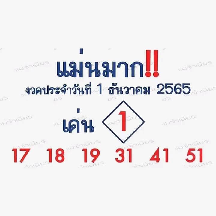 เลขเด็ด หวยแม่นมาก 1/12/65