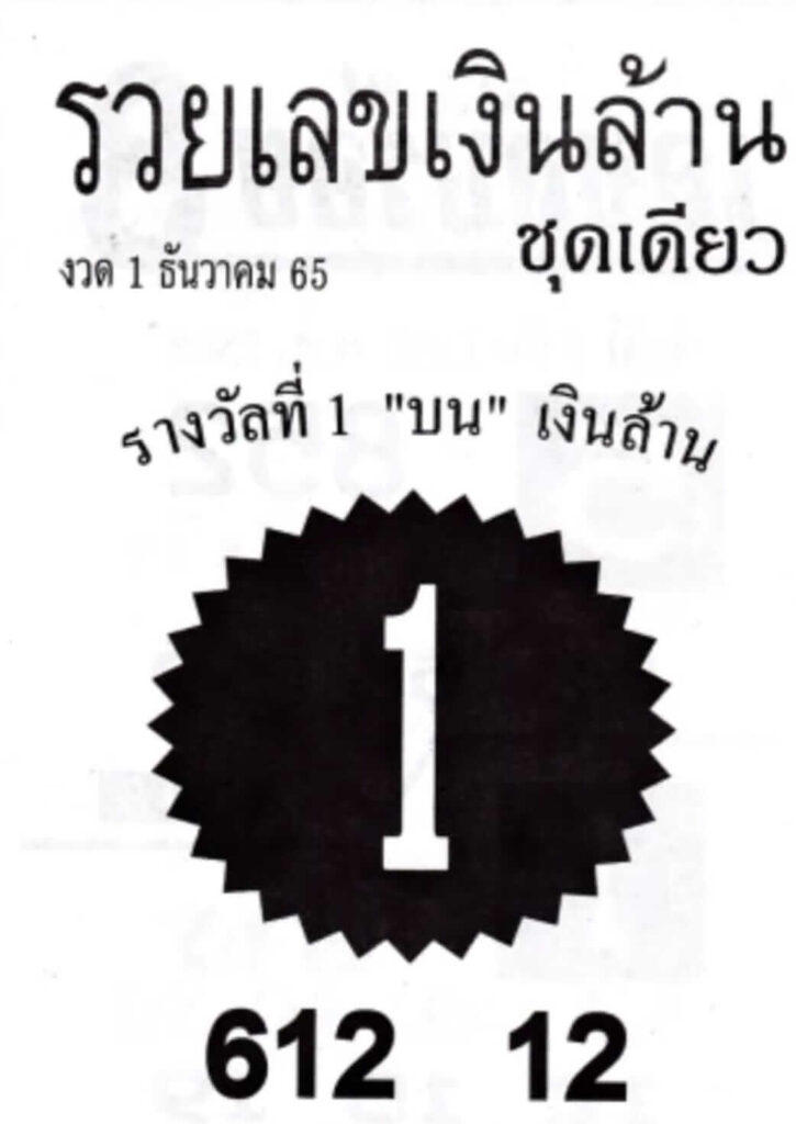 เลขเด็ด หวยรวยเลขเงินล้าน 1-12-65