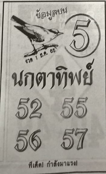 หวยซอง หวยนกตาทิพย์1-12-65