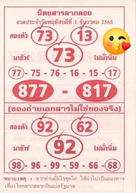 หวยซอง หวยลาภลอย1-12-65