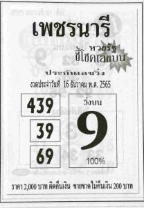 เลขดัง หวยเพชรนารี 16-12-65