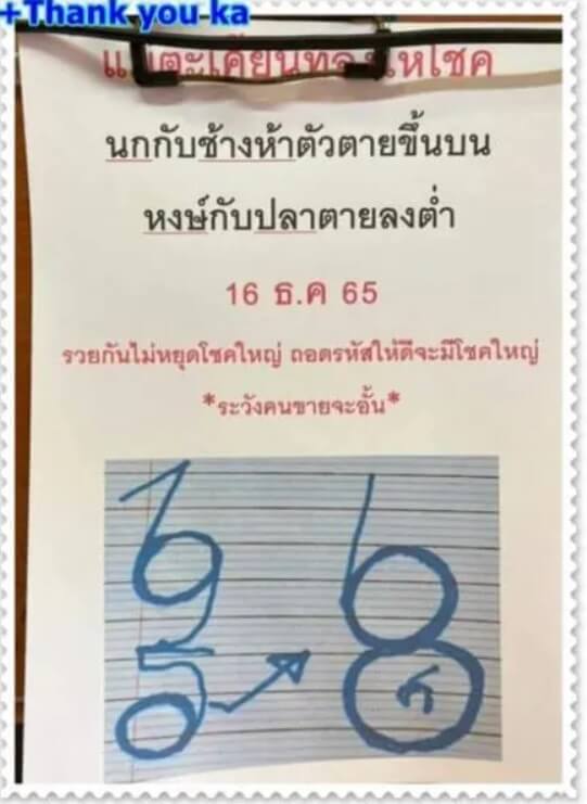 เลขดัง หวยกุมารทองให้โชค 16-12-65