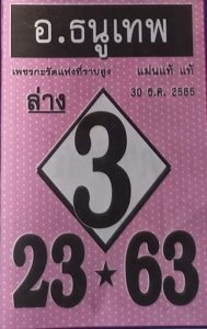 เลขดัง หวยอาจารย์ธนูเทพ 30-12-65