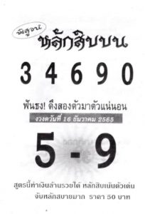 เลขดัง หวยหลักสิบบน 16-12-65