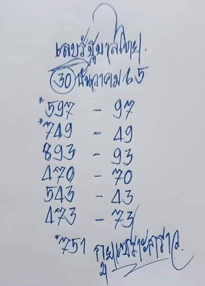 หวยซอง หวยกูยเซราะกราว 30-12-65