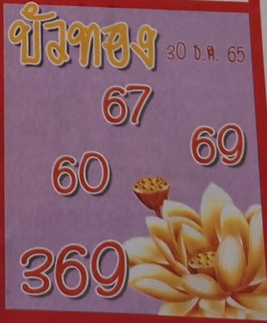 เลขเด็ด หวยบัวทอง 30-12-65