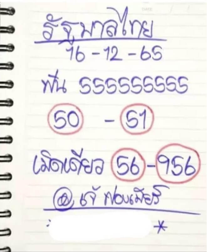 เลขเด็ด หวยเจ้ฟองเบียร์ 16-12-65