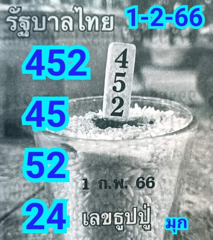 เลขดัง หวยธูปหลวงปู่ 1-2-66