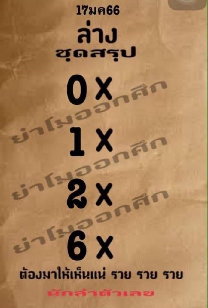 เลขเด็ด หวยย่าโมออกศึก 17-1-66