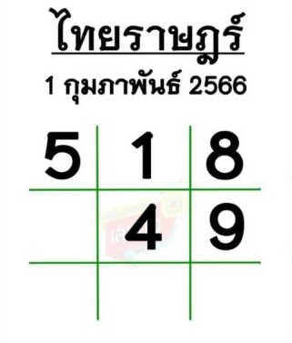 หวยไทยราษฎร์ 1-2-66