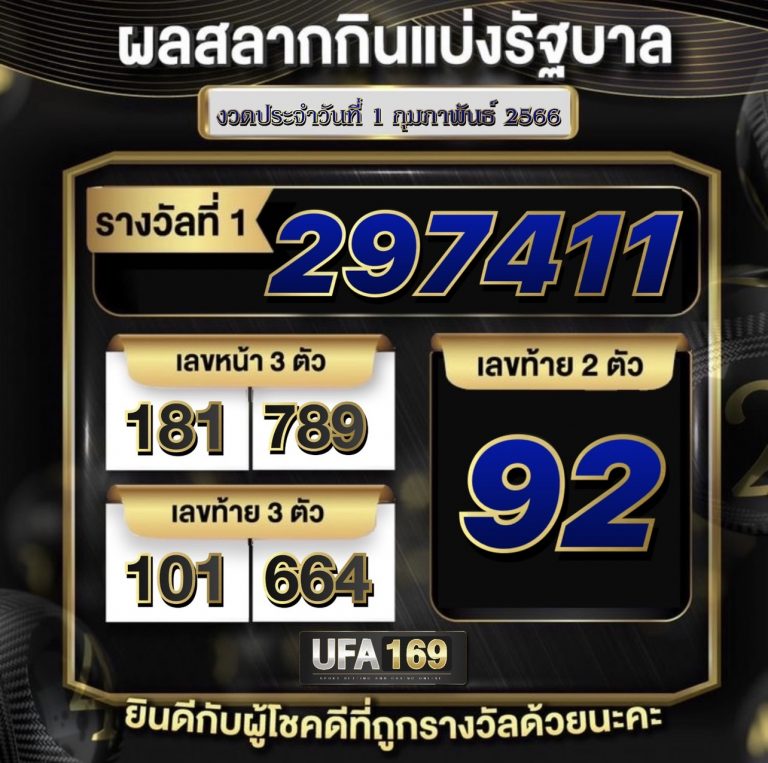 ผลสลากกินแบ่งรัฐบาล 1-2-66