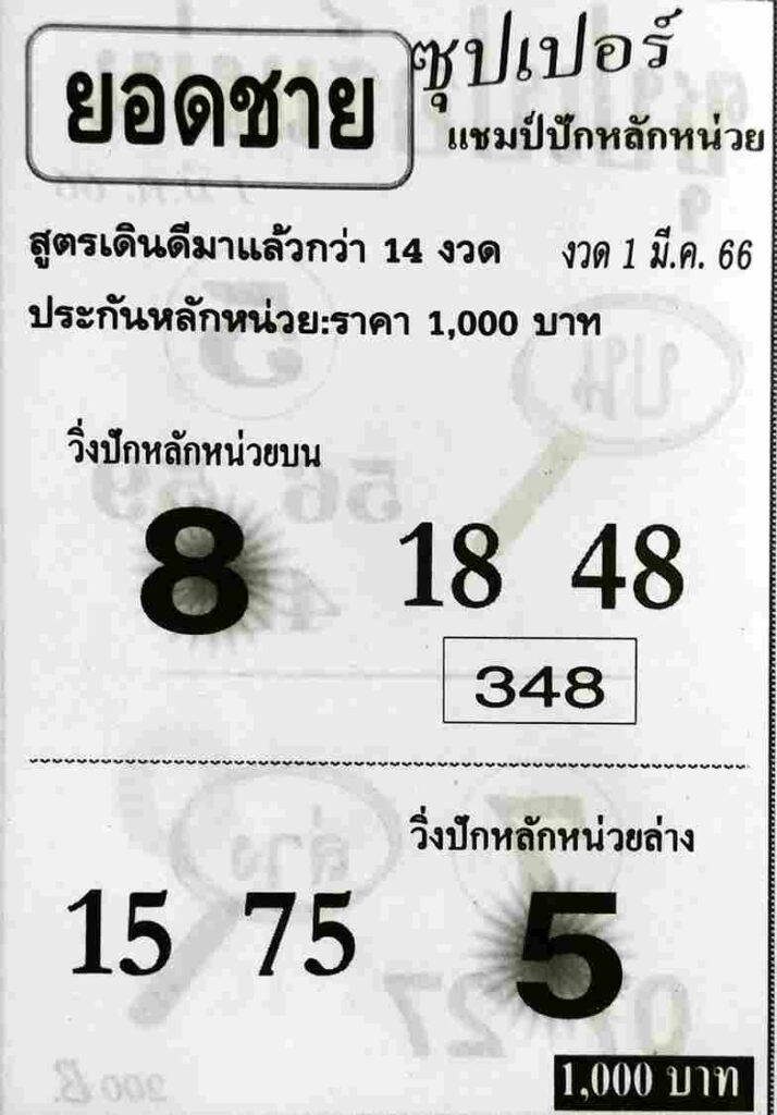 หวยยอดชาย 1-3-66