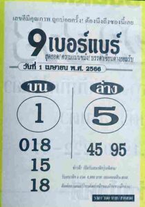 หวย9เบอร์แบร์ 1-4-66