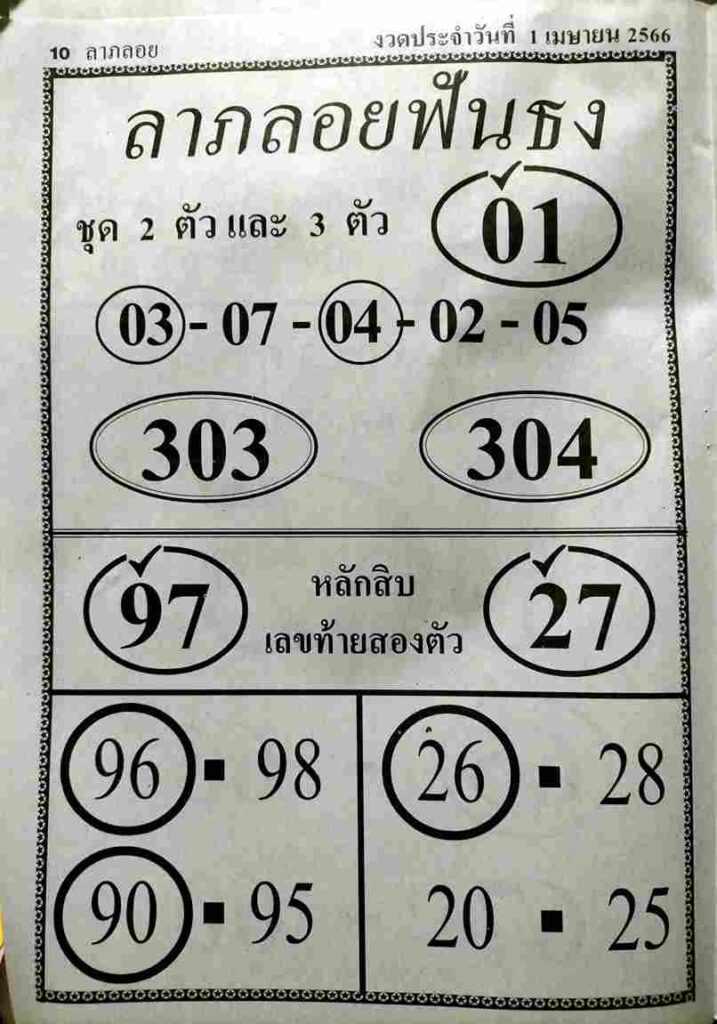 หวยลาภลอยฟันธง 1-4-66