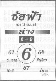 หวยช่อฟ้า 16-4-66