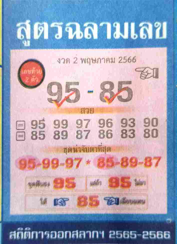 หวยสูตรฉลามเลข 2-5-66