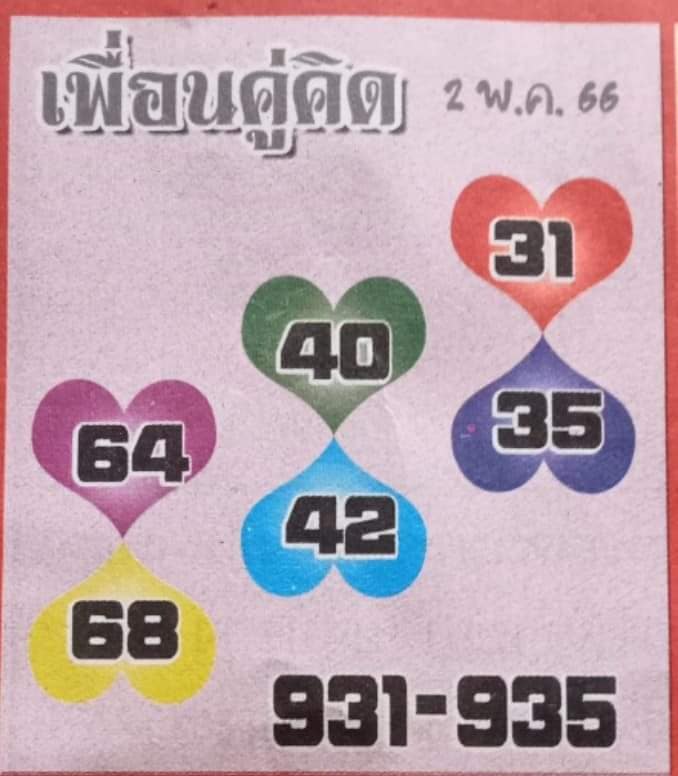 หวยเพื่อนคู่คิด 2-5-66