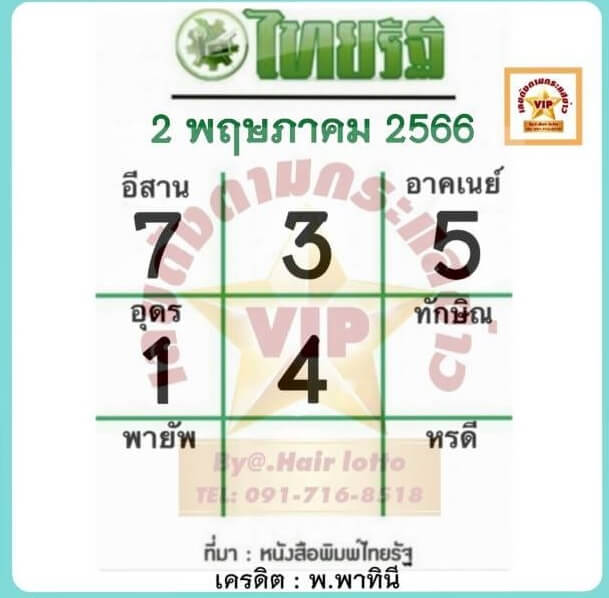 หวยไทยรัฐ 2-5-66