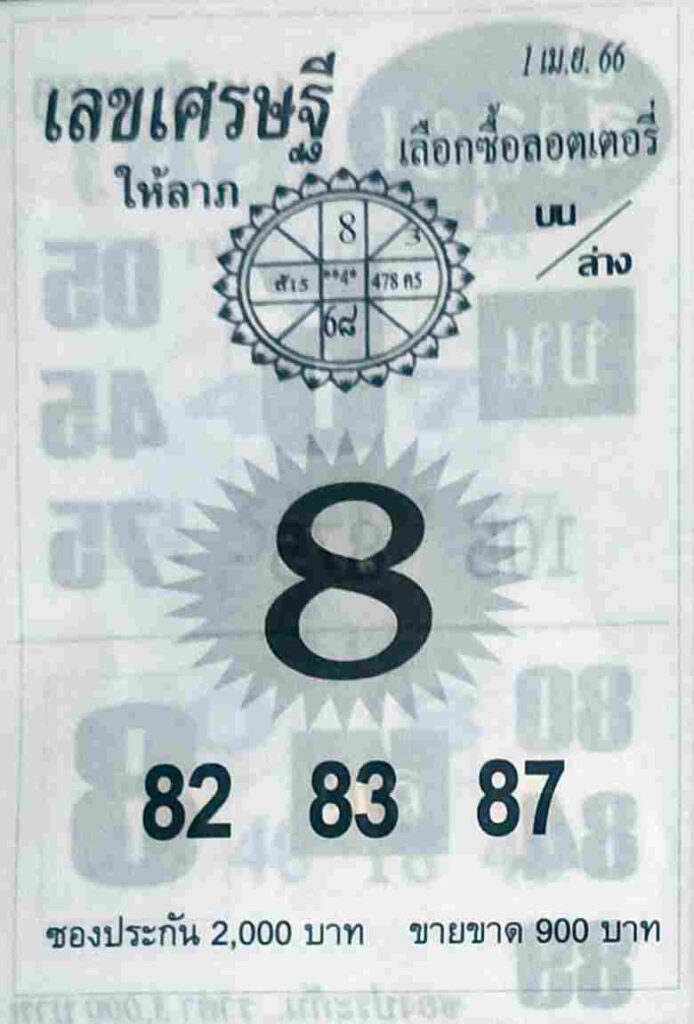 เลขเศรษฐี 1-4-66