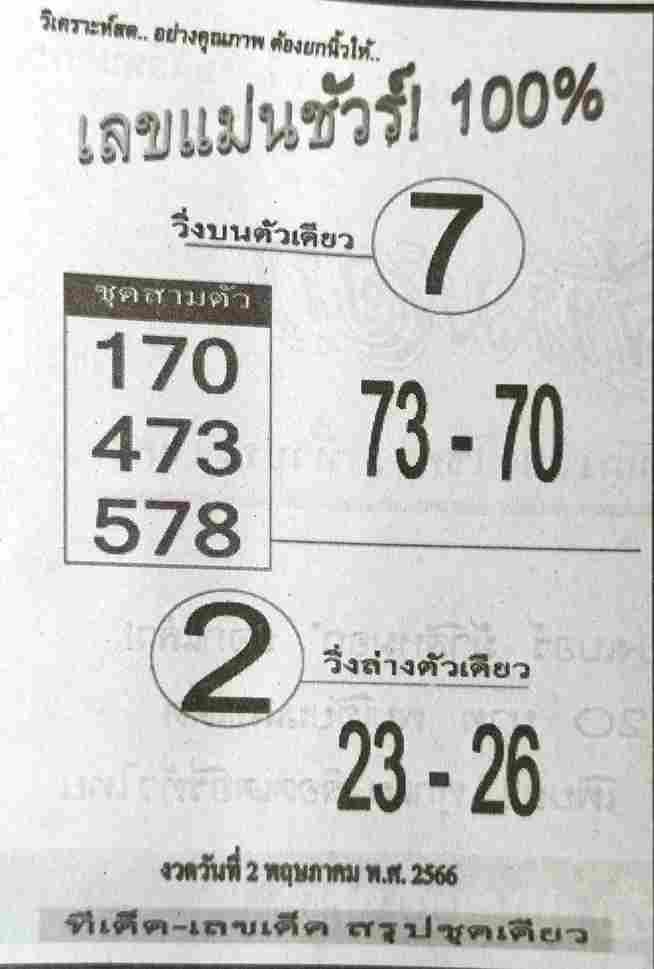 เลขแม่นชัวร์ 2-5-66