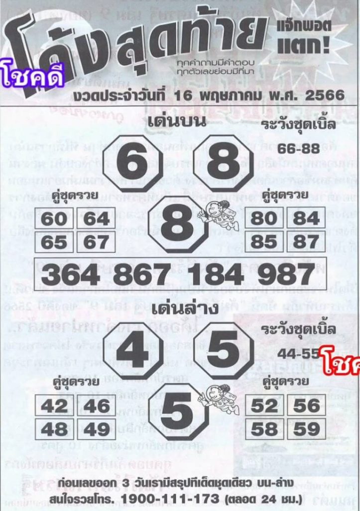 หวยโค้งสุดท้าย 16-5-66