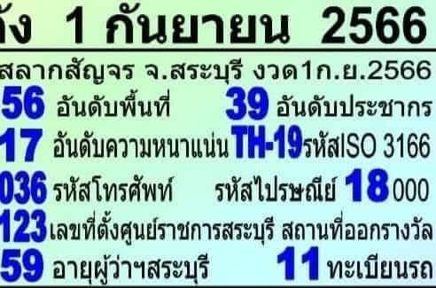 เลขเด็ด หวยสัญจร 01-09-66