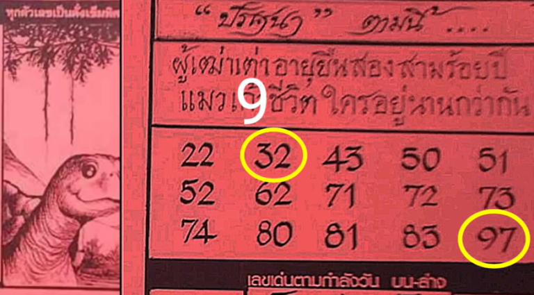 เลขเด็ด ผู้เฒ่าเต่า 17-09-66